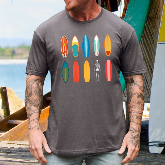 Surfboards And Skeleton T-Shirt