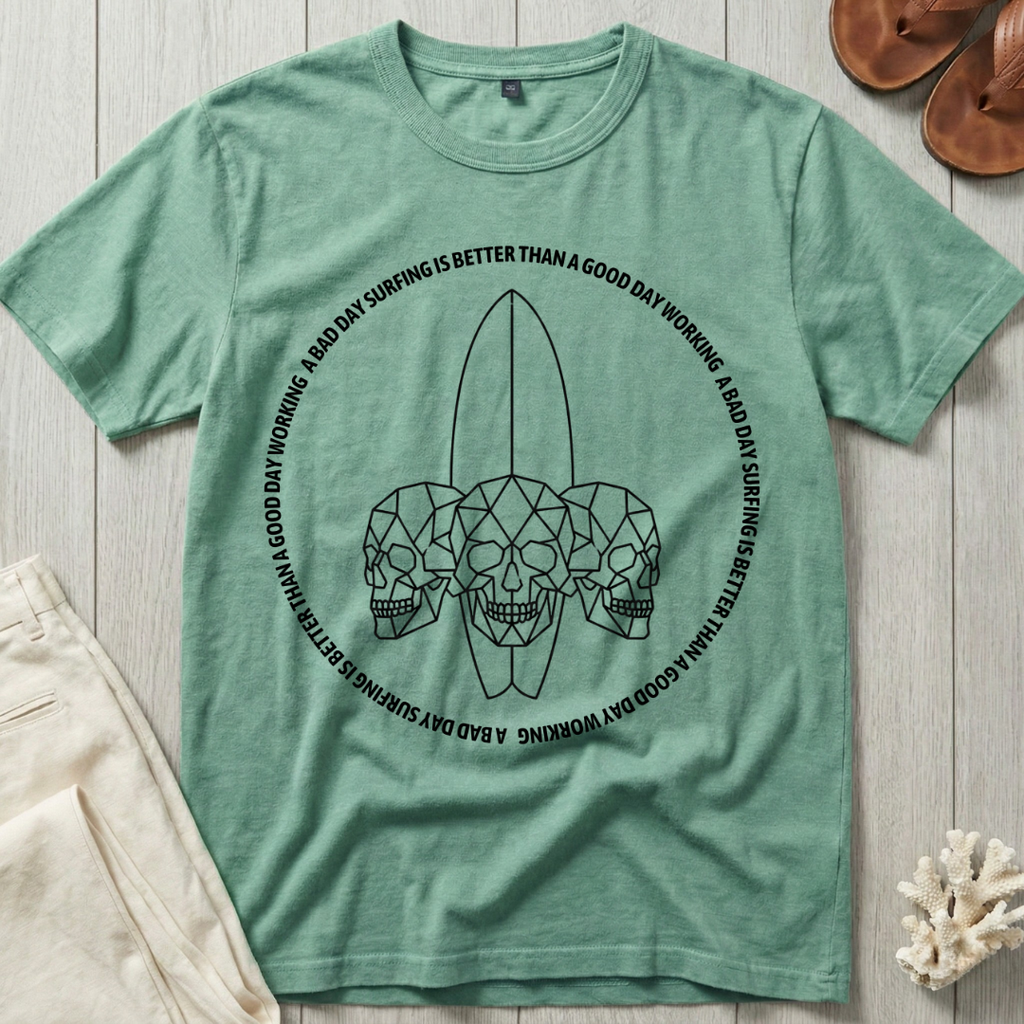 A Bad Day Surfing - Crystal Skulls T-Shirt