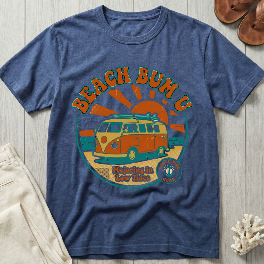 Beach Bum U - Distressed Groovy Retro T-Shirt