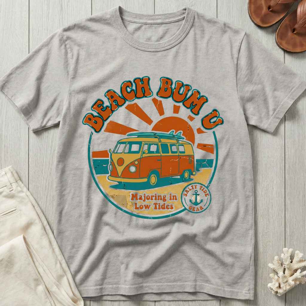 Beach Bum U - Distressed Groovy Retro T-Shirt