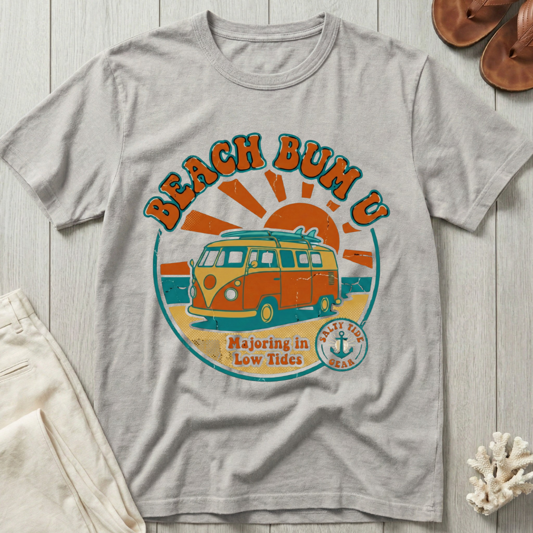 Beach Bum U - Distressed Groovy Retro T-Shirt