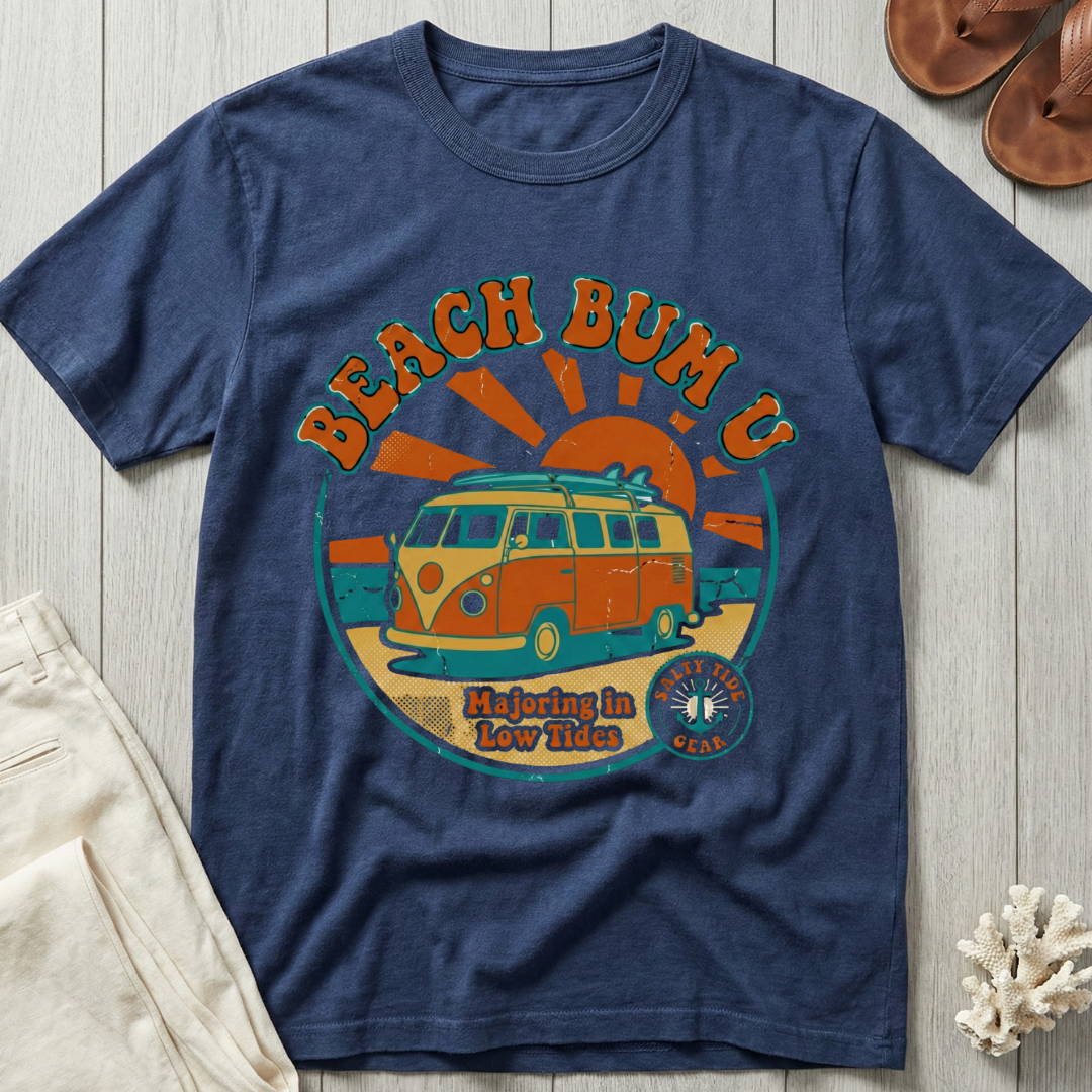 Beach Bum U - Distressed Groovy Retro T-Shirt