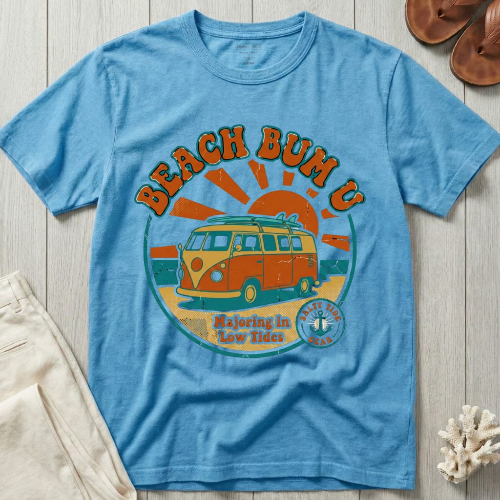 Beach Bum U - Distressed Groovy Retro T-Shirt