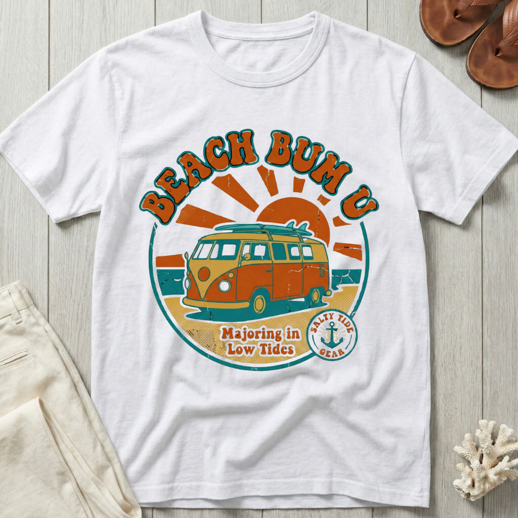 Beach Bum U - Distressed Groovy Retro T-Shirt