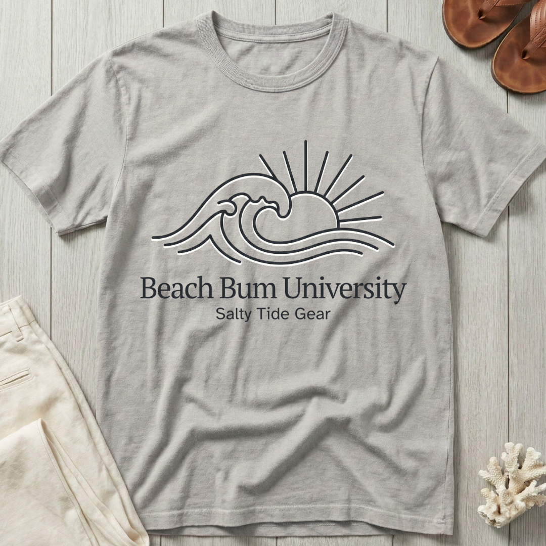 Beach Bum University · Salty Tide Gear - Line Art T-Shirt