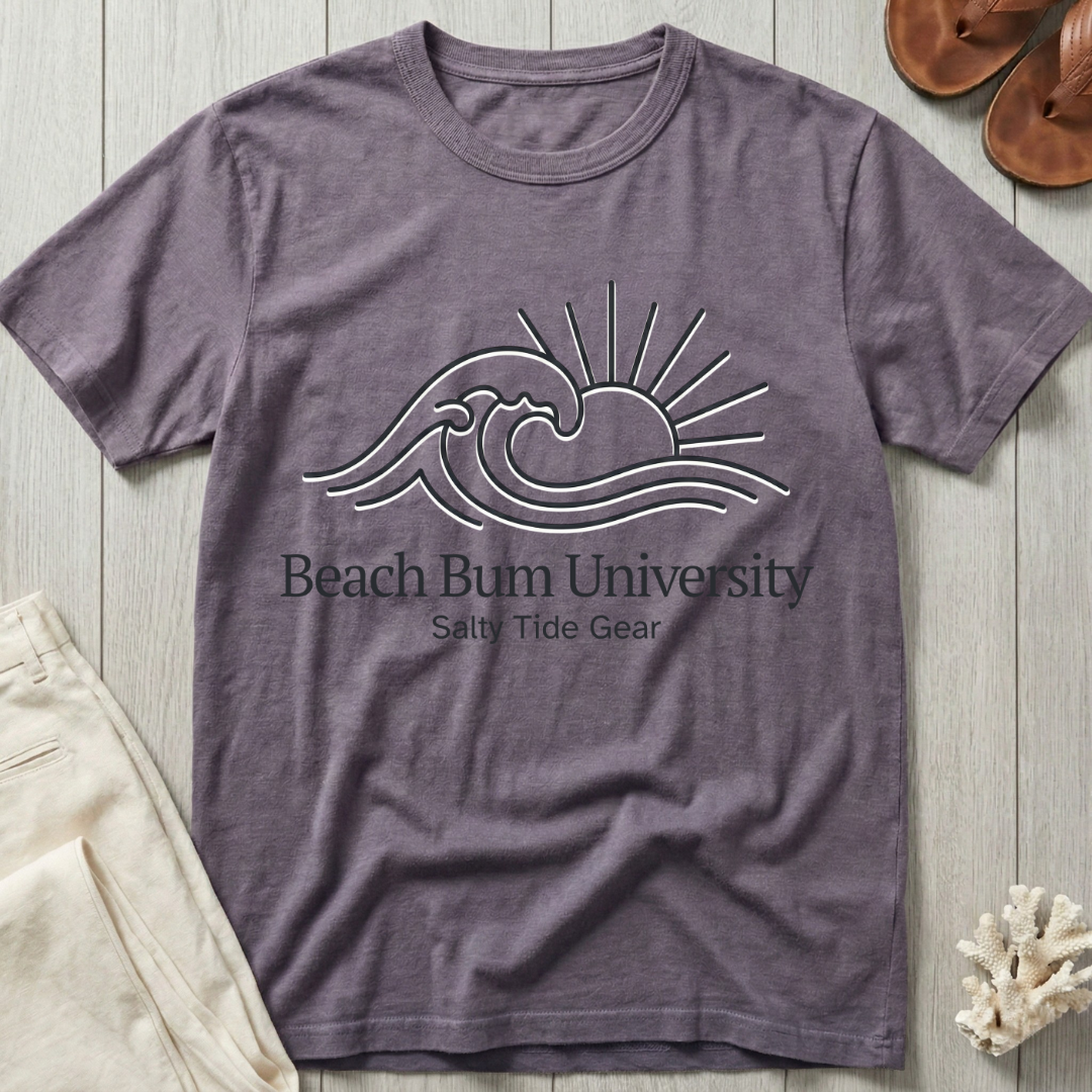 Beach Bum University · Salty Tide Gear - Line Art T-Shirt