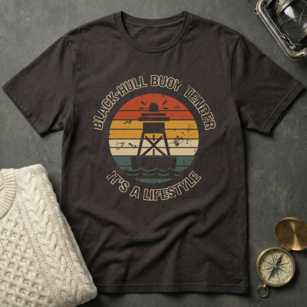 Black-Hull Buoy Tender Lifestyle - Distressed Retro T-Shirt