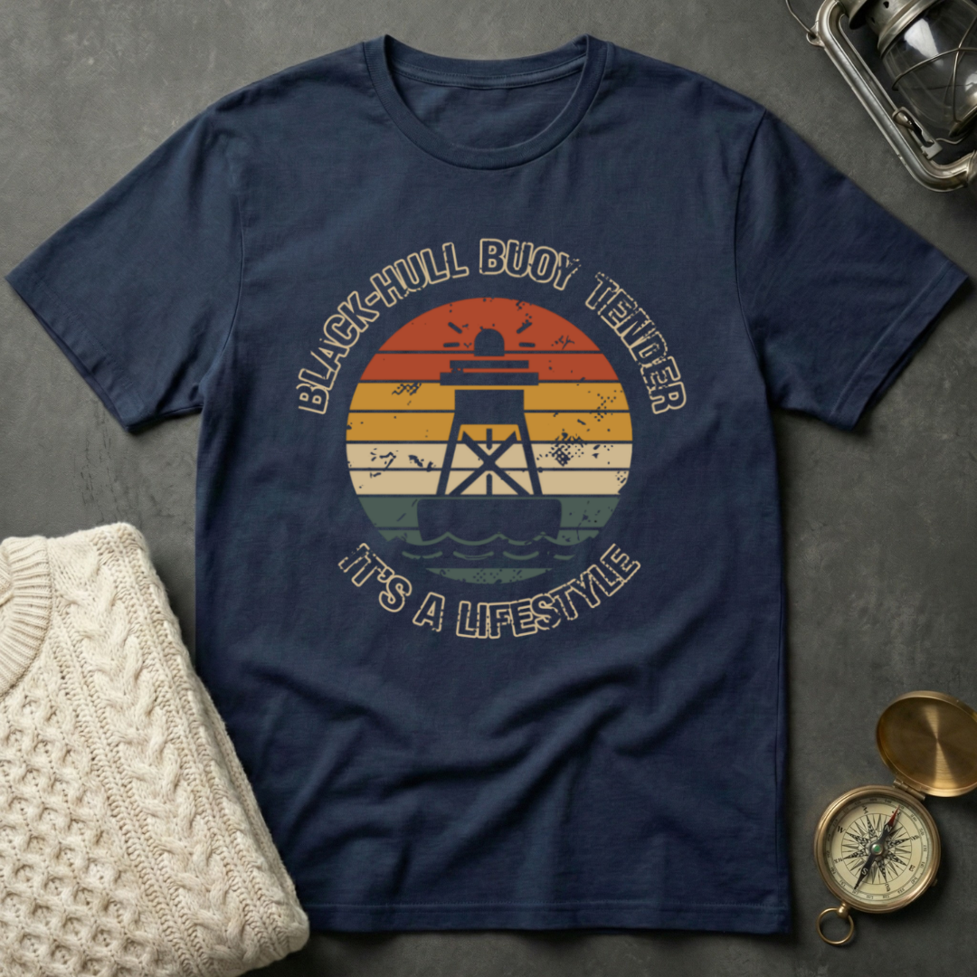 Black-Hull Buoy Tender Lifestyle - Distressed Retro T-Shirt