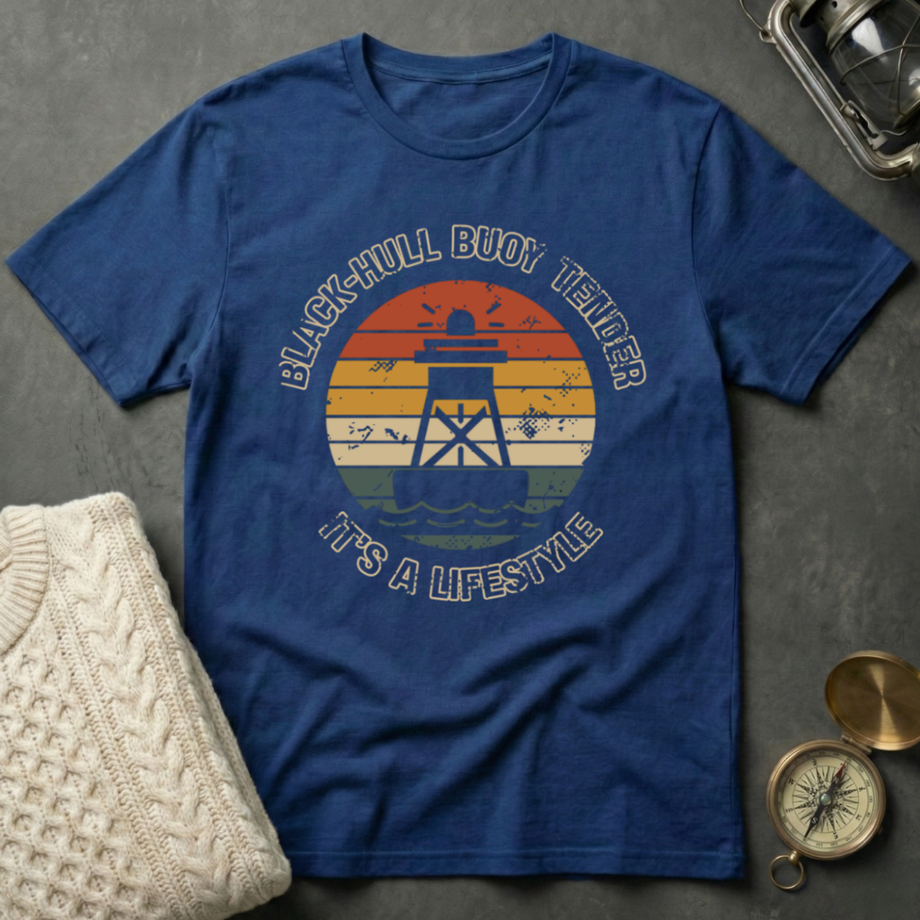Black-Hull Buoy Tender Lifestyle - Distressed Retro T-Shirt
