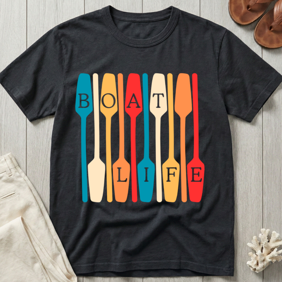 Boat Life Oar Pattern T-Shirt