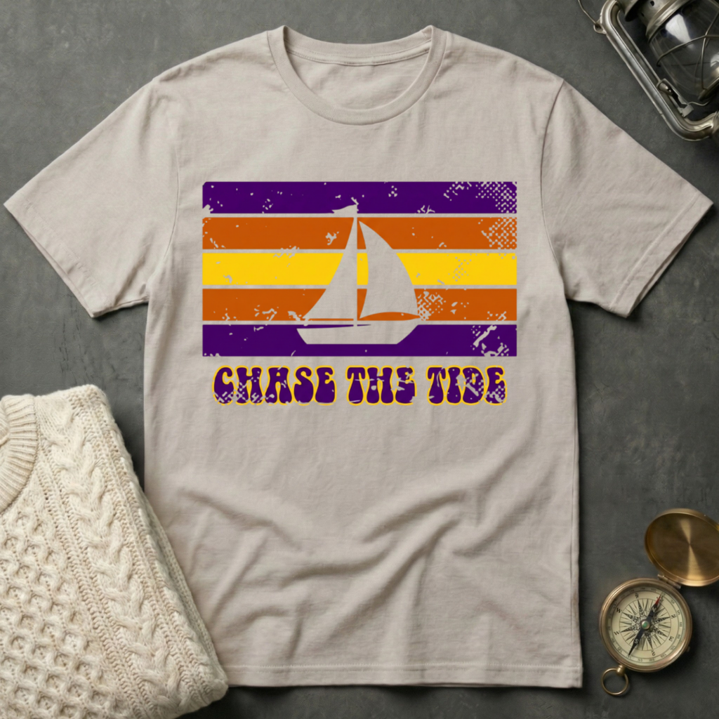 Chase the Tide - Distressed Retro T-Shirt