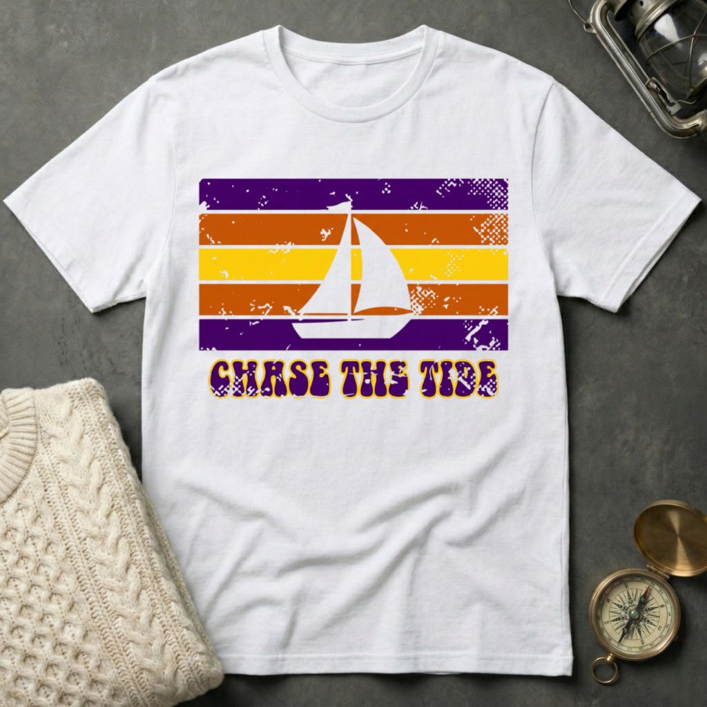 Chase the Tide - Distressed Retro T-Shirt