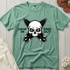 Drop In · Find Out - Skull-Crossed Boards T-Shirt