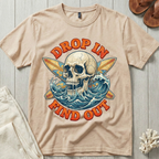 Drop In · Find Out - Skull & Crossed Boards T-Shirt