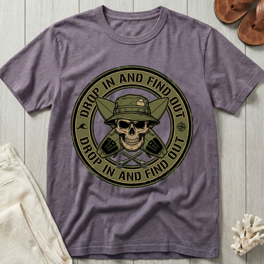 Drop In and Find Out - Survival Badge T-Shirt