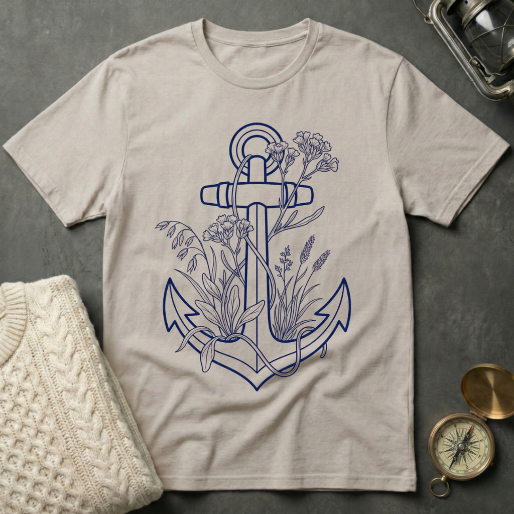 Elegantly Flowered Anchor T-Shirt