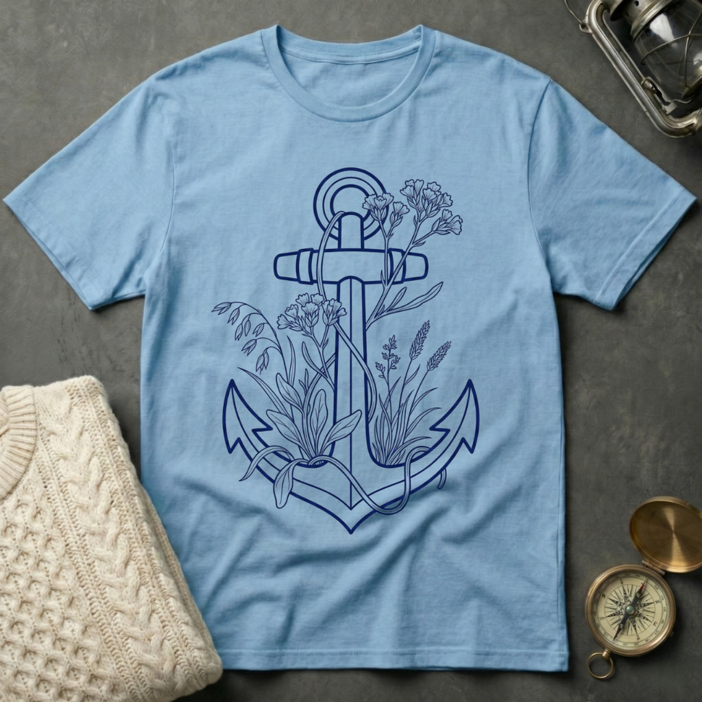 Elegantly Flowered Anchor T-Shirt