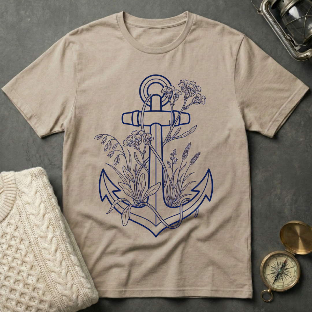 Elegantly Flowered Anchor T-Shirt