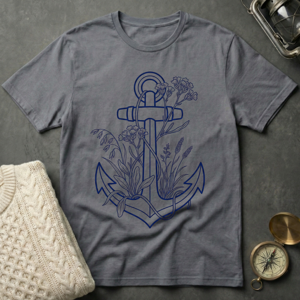 Elegantly Flowered Anchor T-Shirt