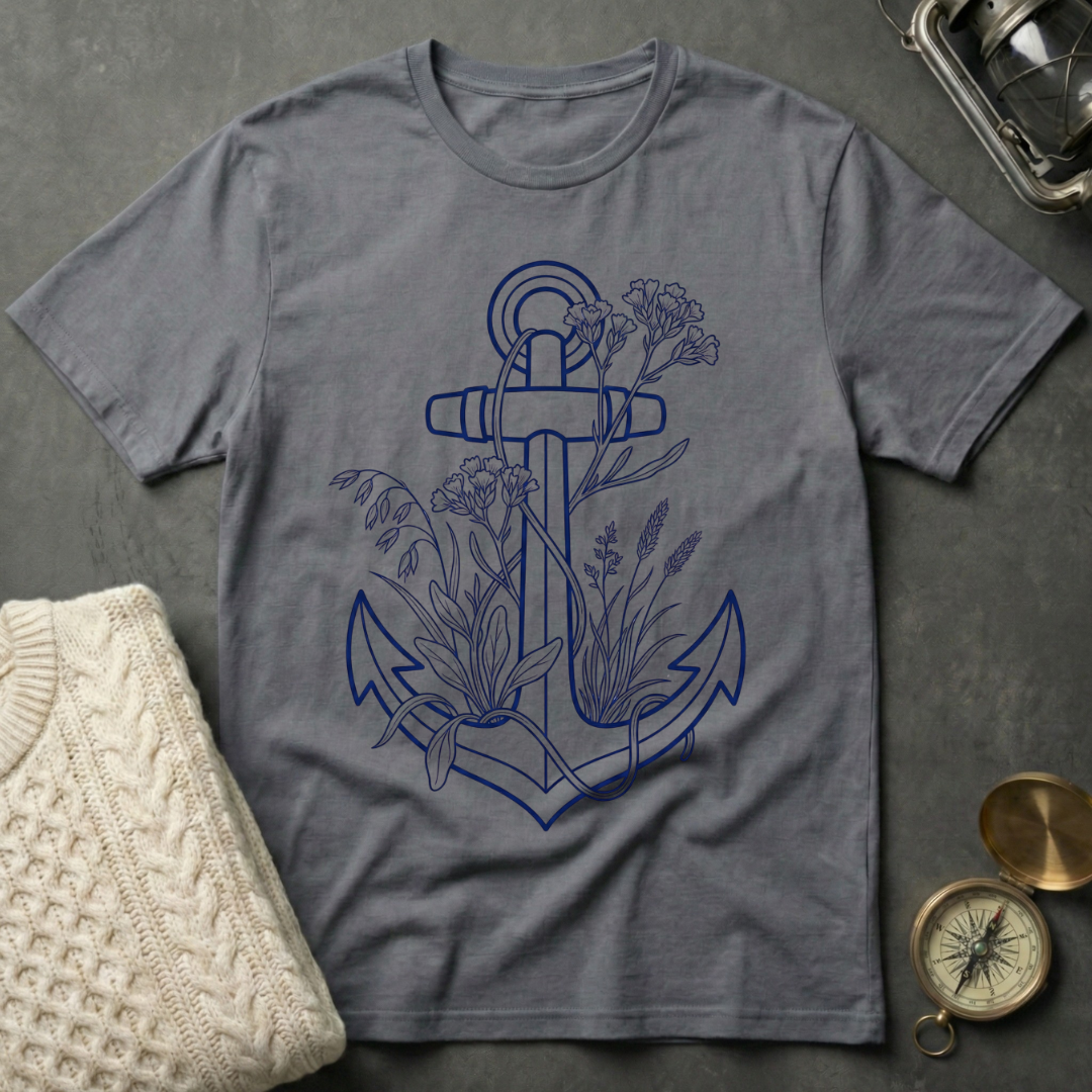 Elegantly Flowered Anchor T-Shirt