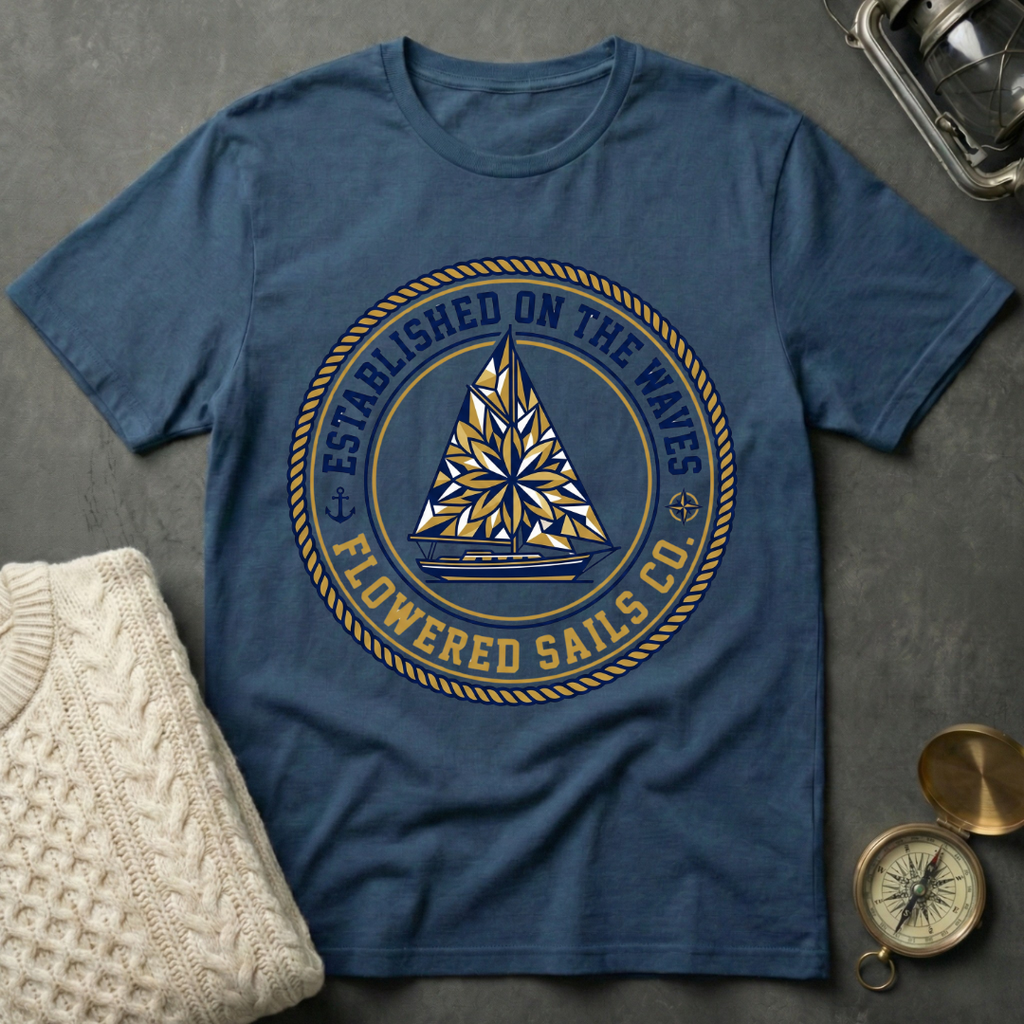 Established On The Waves · Flowered Sails Co. T-Shirt