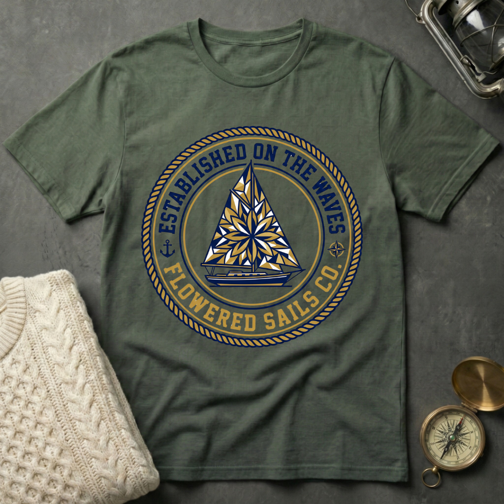 Established On The Waves · Flowered Sails Co. T-Shirt