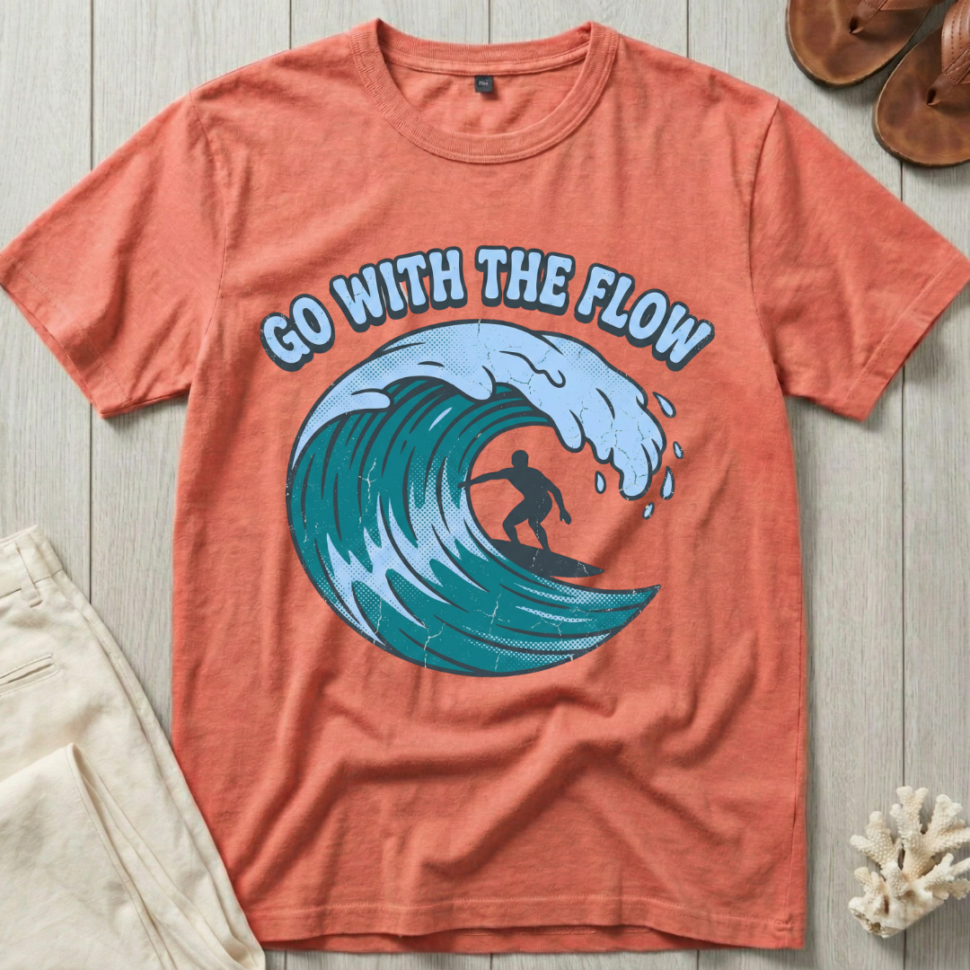 Go With the Flow - Distressed T-Shirt