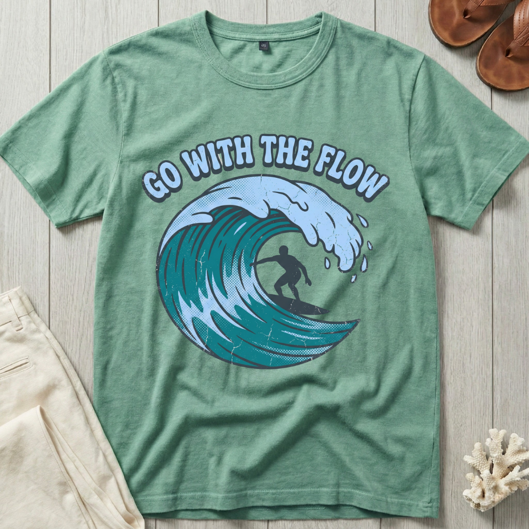 Go With the Flow - Distressed T-Shirt