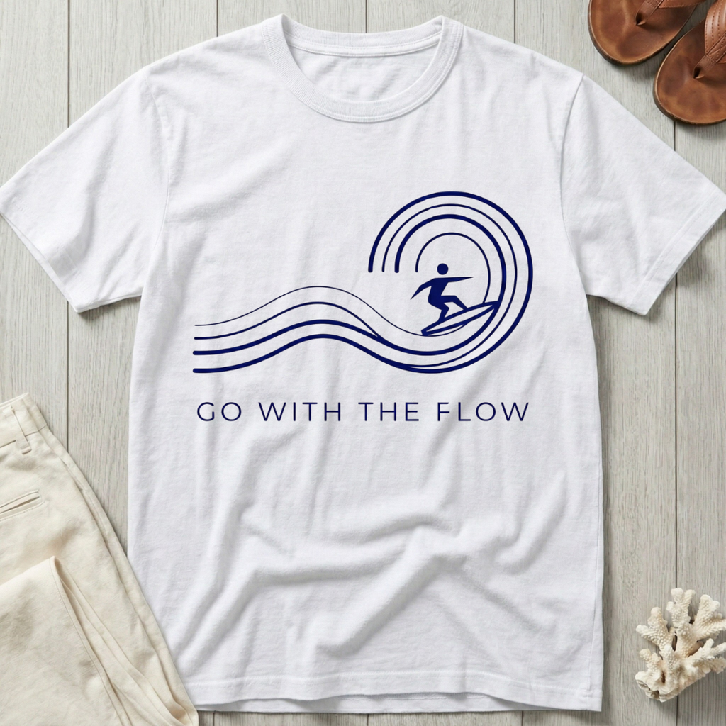 Go With the Flow - Line Art T-Shirt