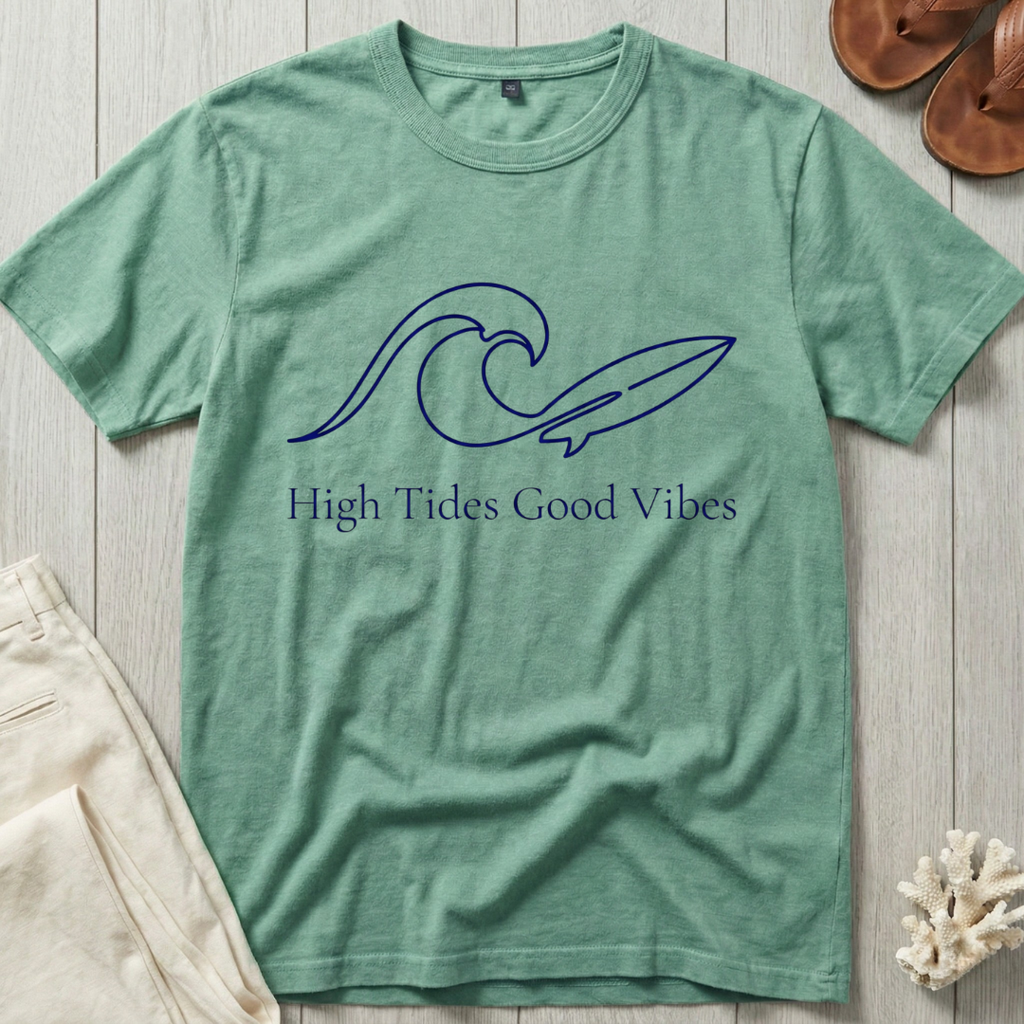 High Tides · Good Vibes - Line Art T-Shirt