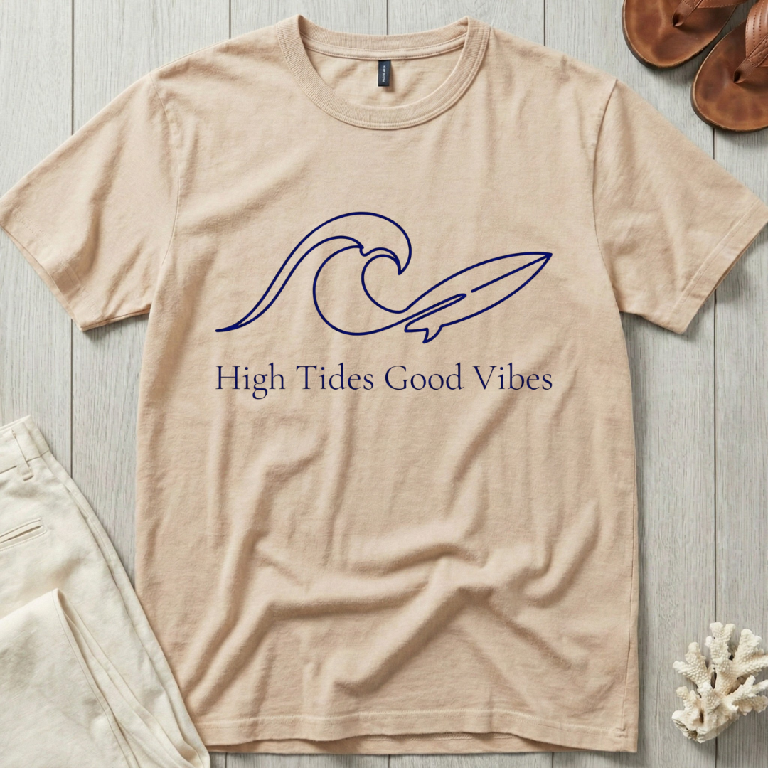 High Tides · Good Vibes - Line Art T-Shirt