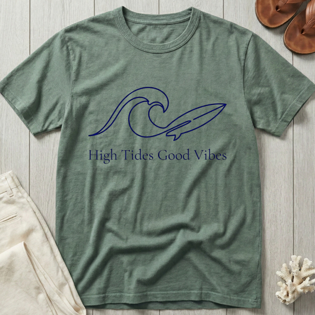 High Tides · Good Vibes - Line Art T-Shirt