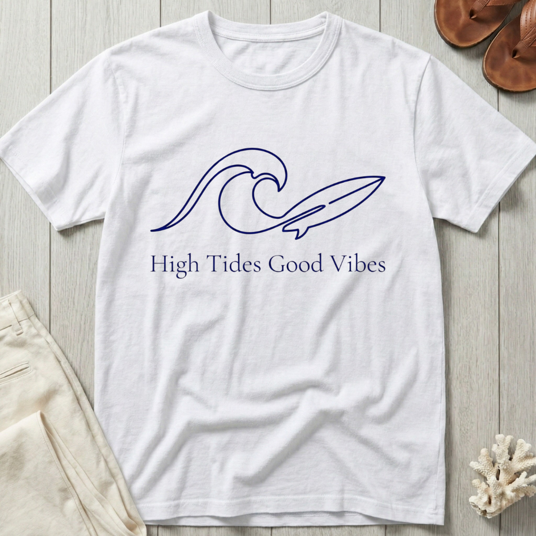 High Tides · Good Vibes - Line Art T-Shirt