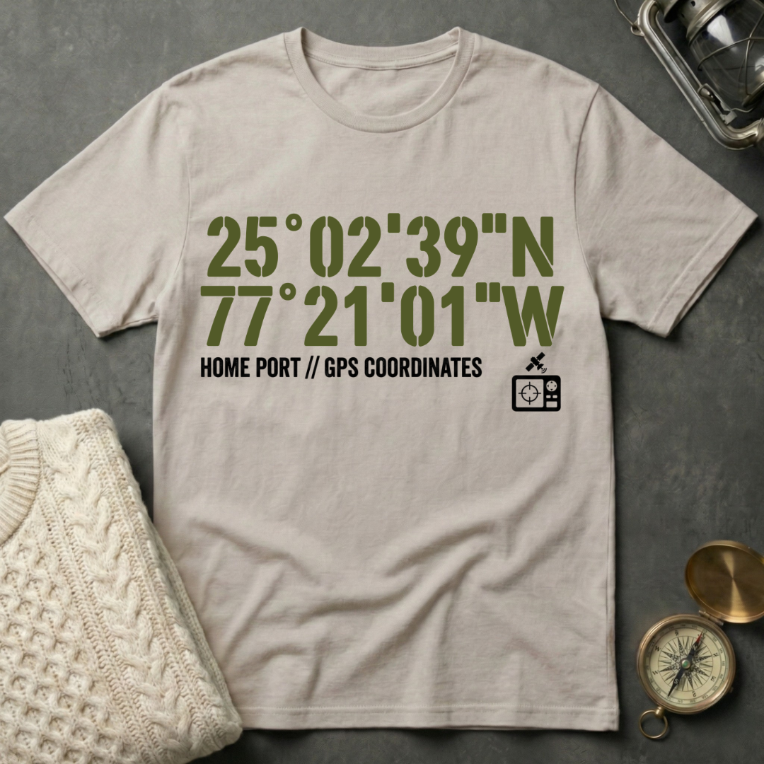 Home Port Coordinates T-Shirt