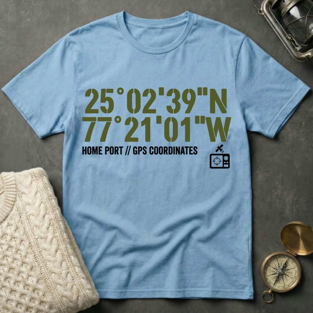 Home Port Coordinates T-Shirt