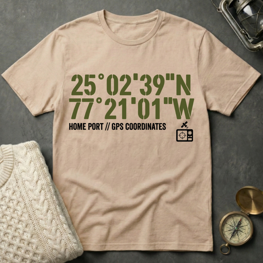 Home Port Coordinates T-Shirt