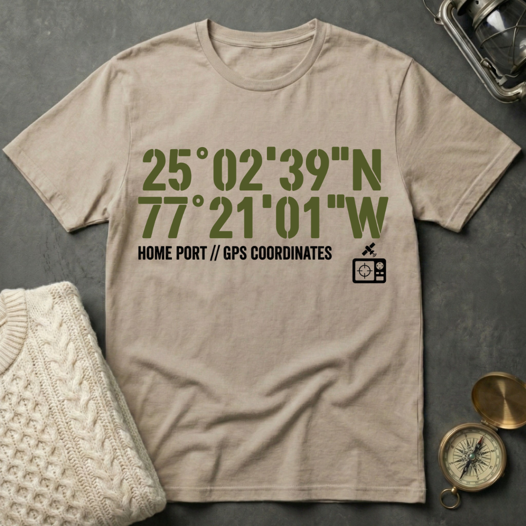 Home Port Coordinates T-Shirt