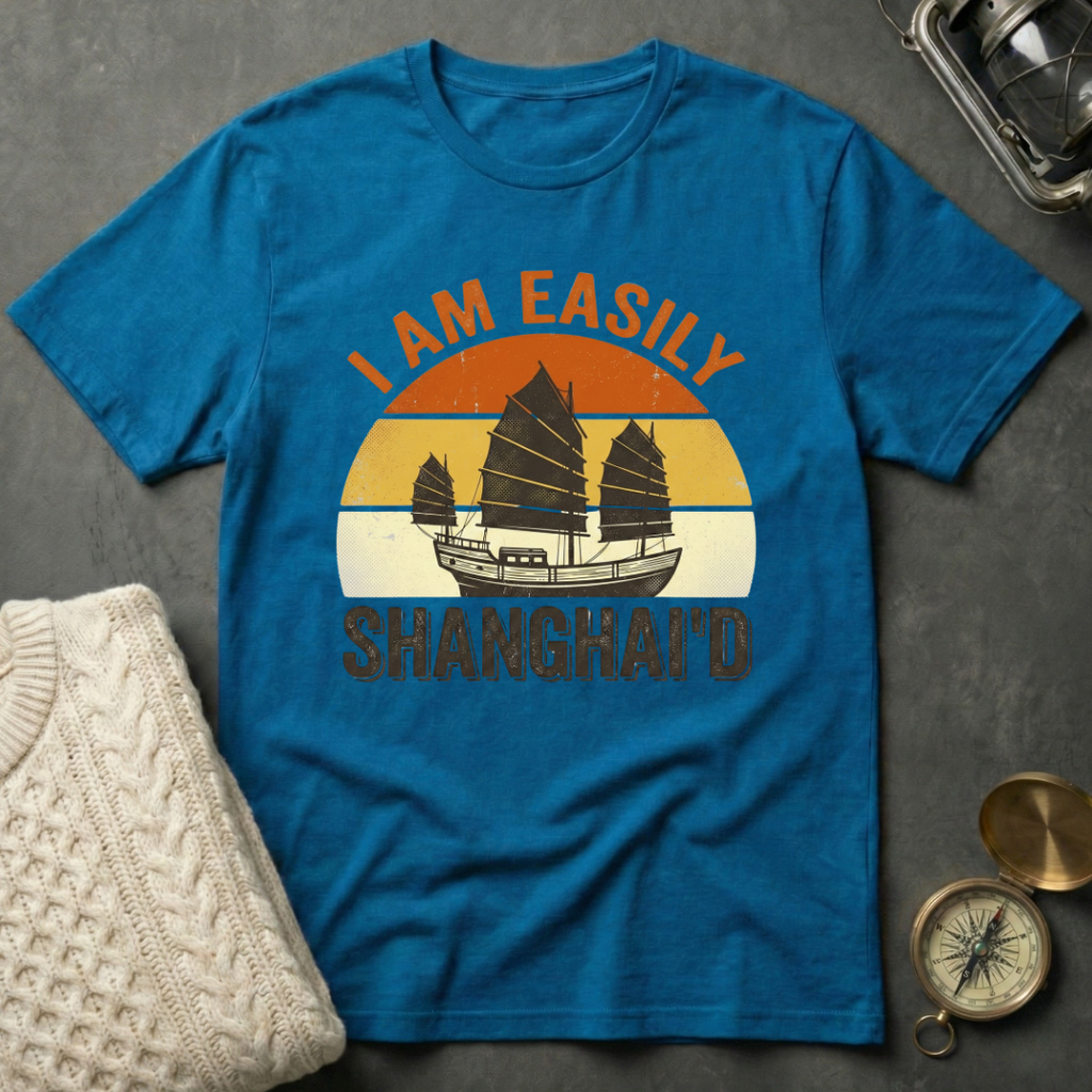 I Am Easily Shanghai'd - Distressed Retro T-Shirt