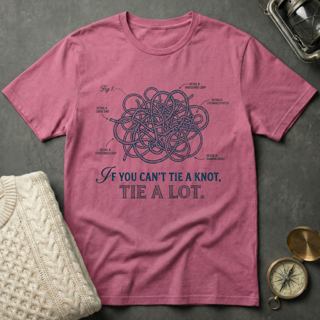 If You Can't Tie A Knot - Technical Drawing T-Shirt
