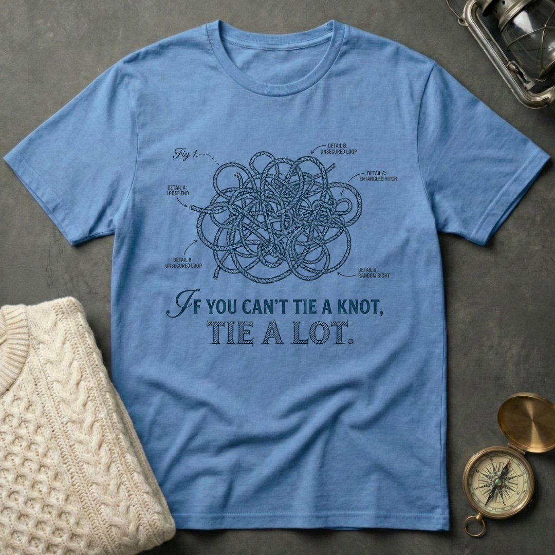 If You Can't Tie A Knot - Technical Drawing T-Shirt