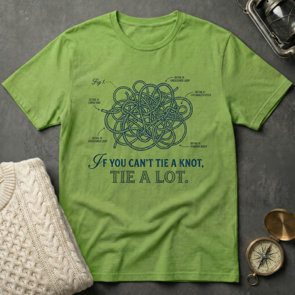 If You Can't Tie A Knot - Technical Drawing T-Shirt