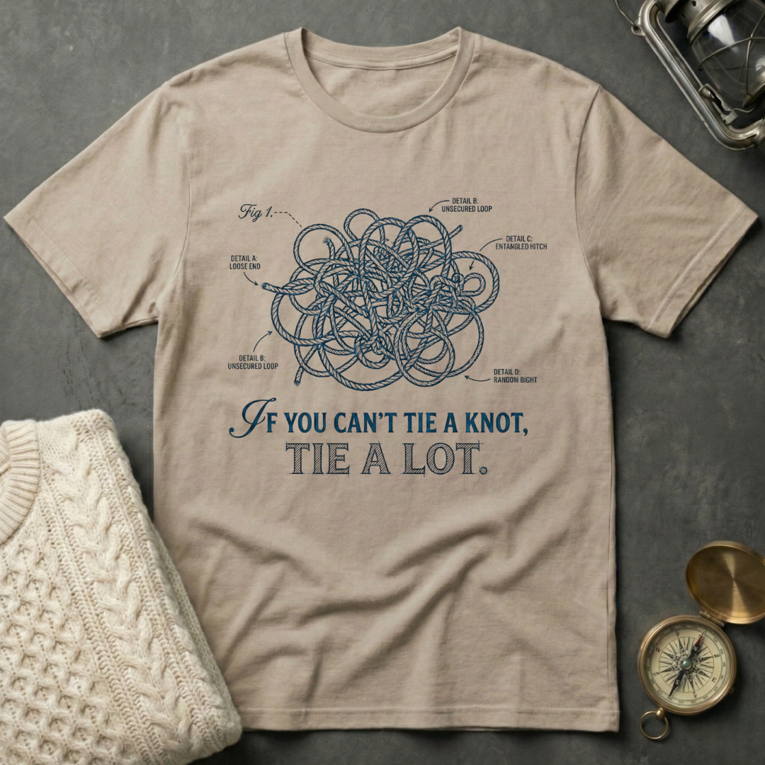 If You Can't Tie A Knot - Technical Drawing T-Shirt
