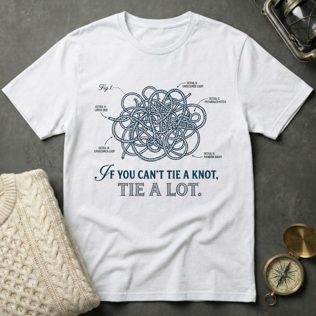 If You Can't Tie A Knot - Technical Drawing T-Shirt