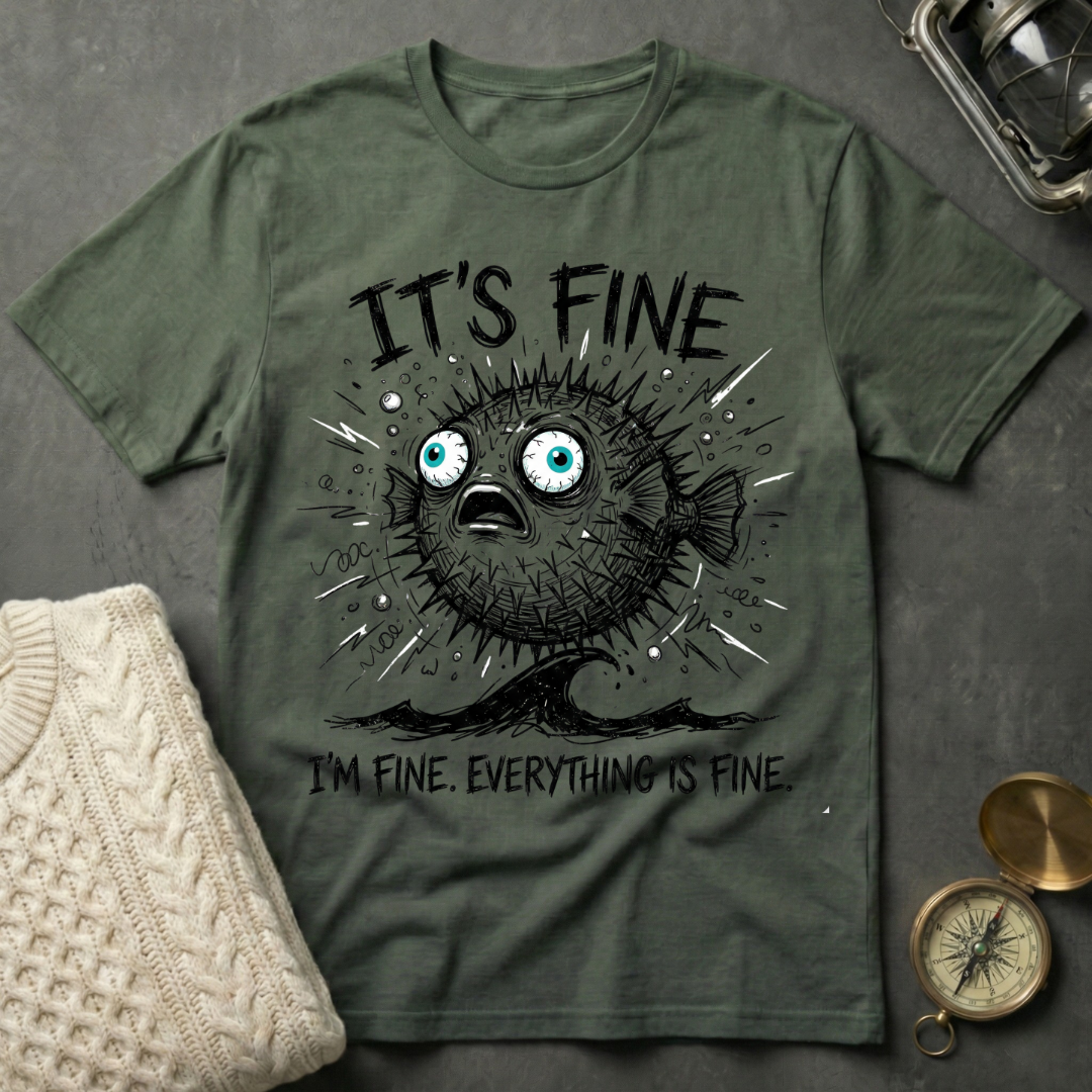 It's Fine - Pufferfish T-Shirt