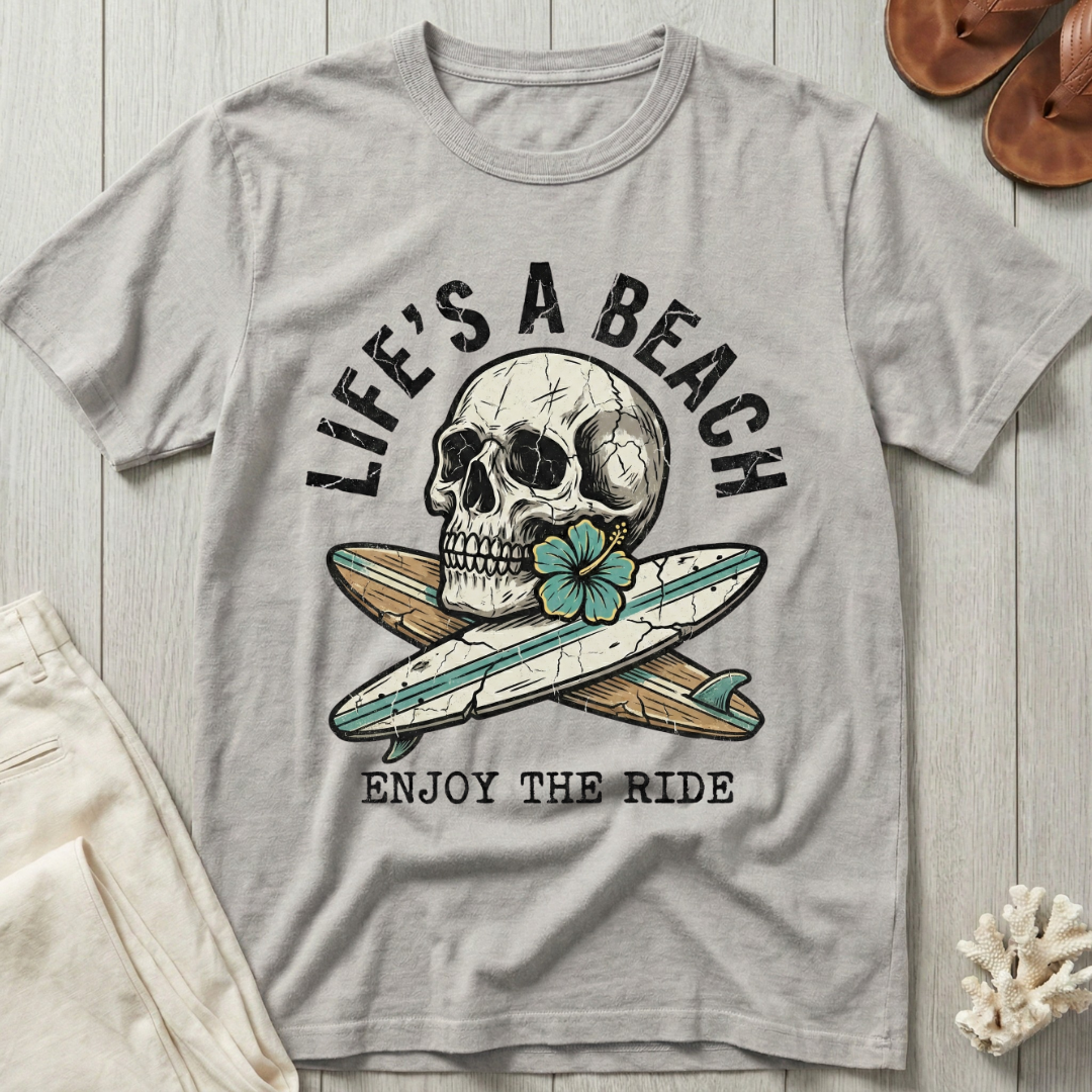 Life's A Beach - Skull & Crossed Boards T-Shirt