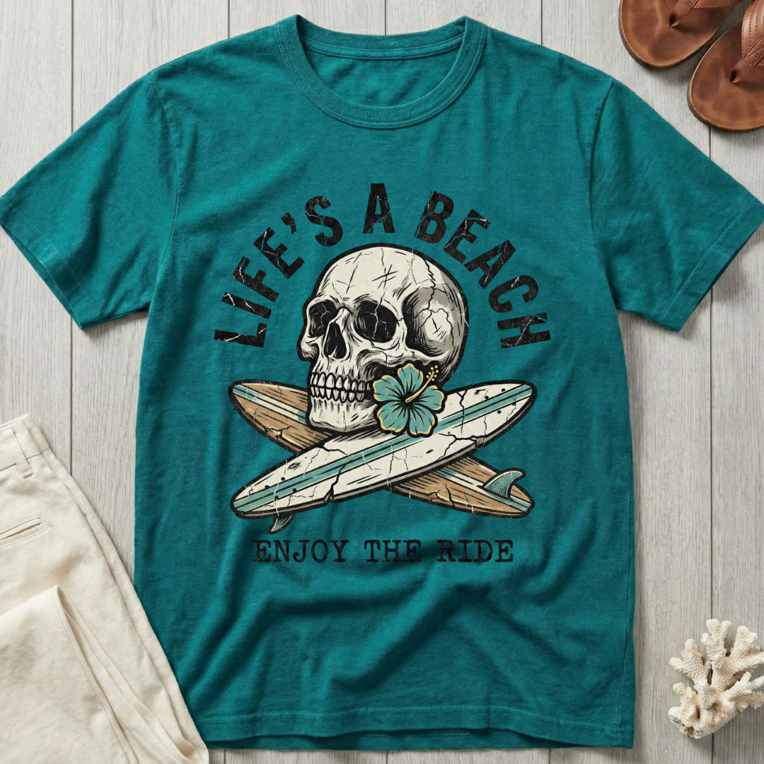 Life's A Beach - Skull & Crossed Boards T-Shirt