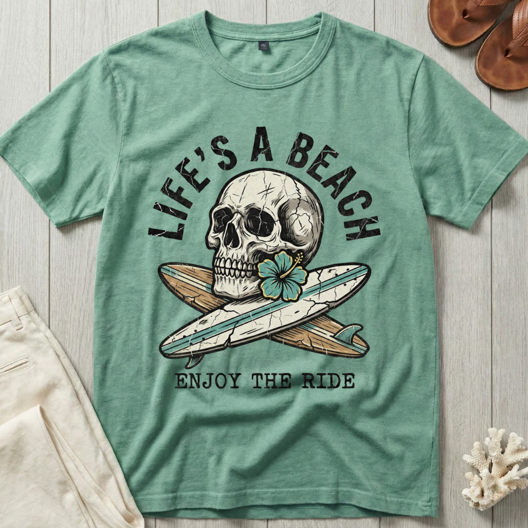 Life's A Beach - Skull & Crossed Boards T-Shirt