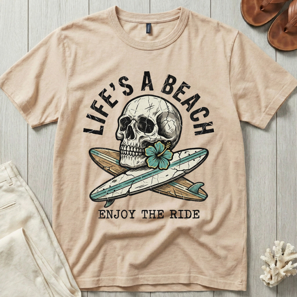 Life's A Beach - Skull & Crossed Boards T-Shirt