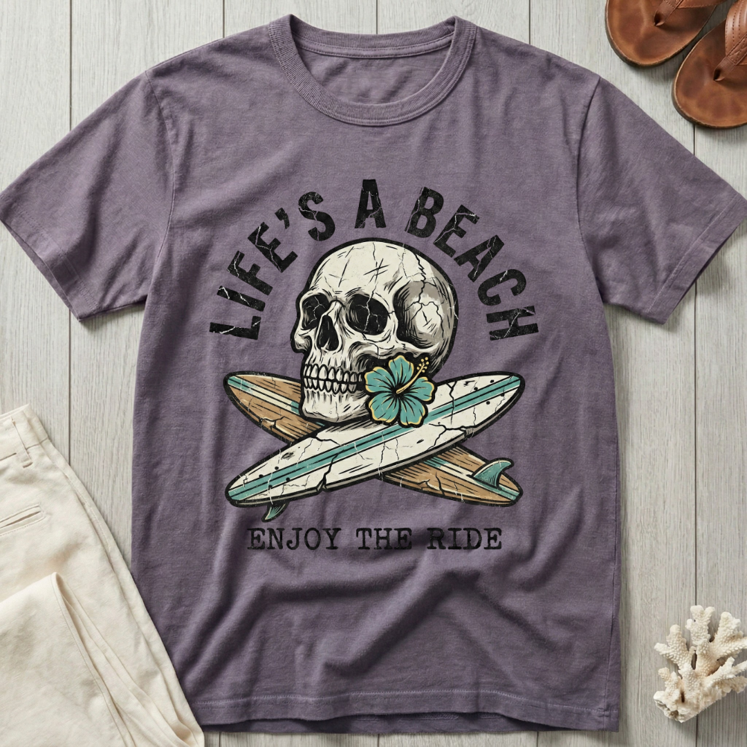 Life's A Beach - Skull & Crossed Boards T-Shirt
