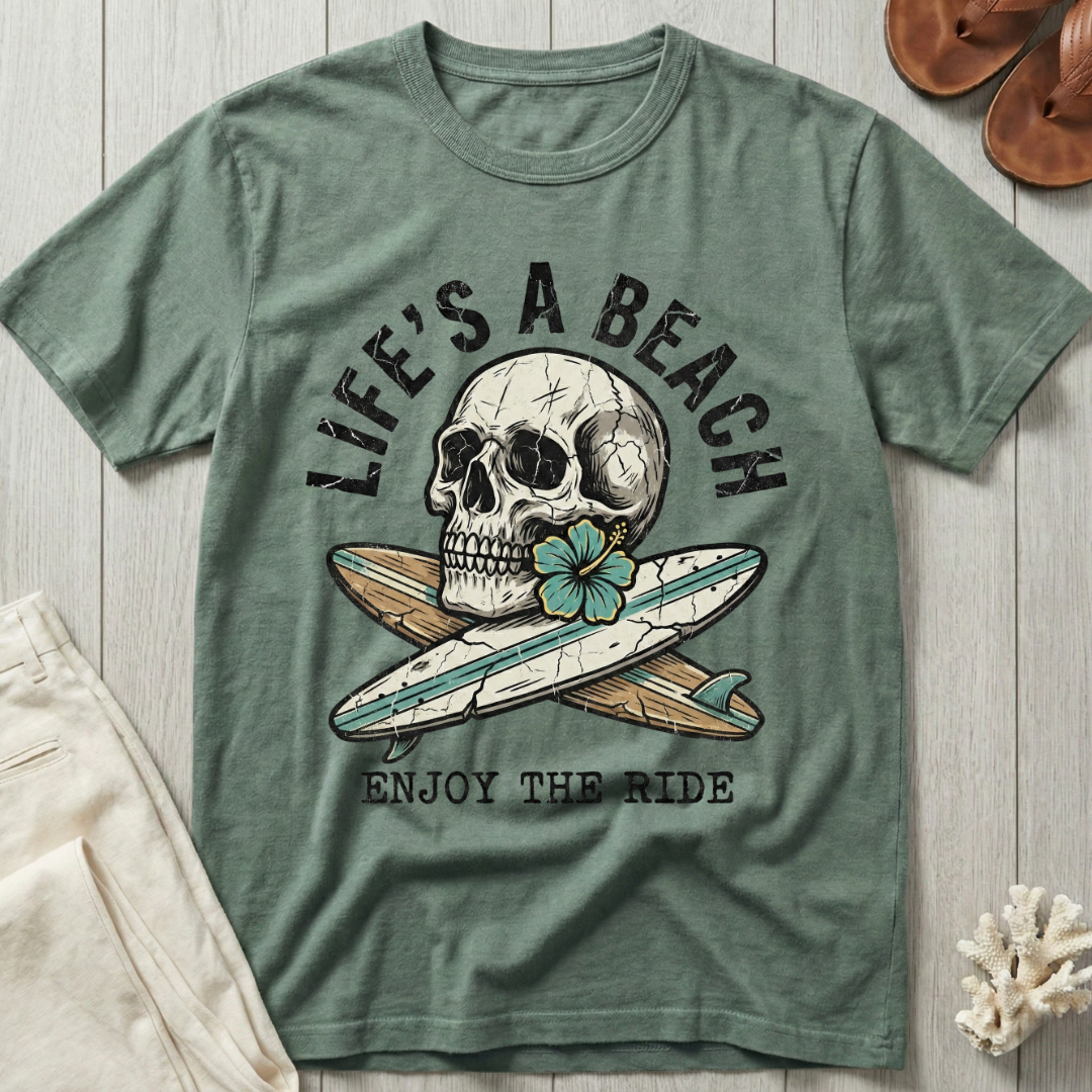 Life's A Beach - Skull & Crossed Boards T-Shirt